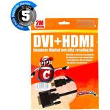 Kit Com 5 Cabos Dvi Para Hdmi, 2 Metros Cirilo Cabos