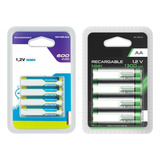 Paquete De 4 Pilas Recargables Aa + 4 Aaa Nimh