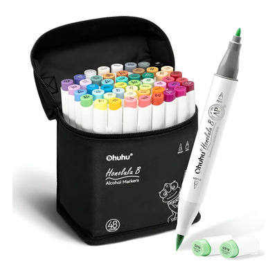 Ohuhu Marcadores De Pincel Con Alcohol 48 Colores De Tono Me | Envío gratis