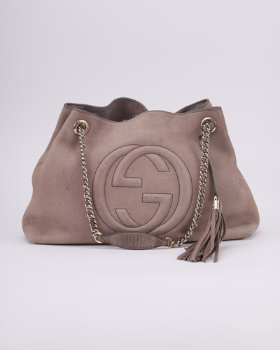 Bolsa Gucci Soho Chain Tassel Taupe 