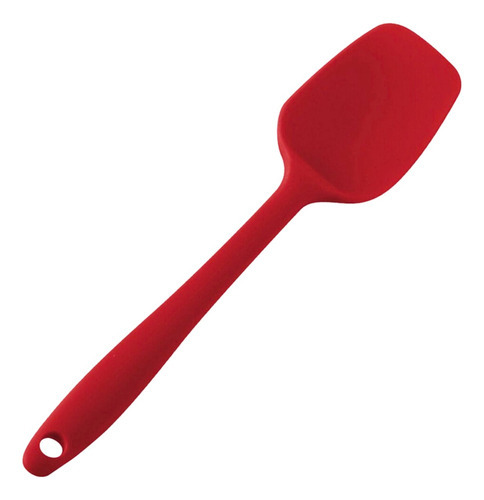 Espátula Colher Silicone Maciço 27cm Reta Pão Duro Cozinha Cor Vermelho