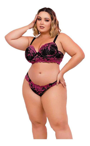 Conjunto De Lingerie Plus Size Sensual Conjunto Renda Luxo