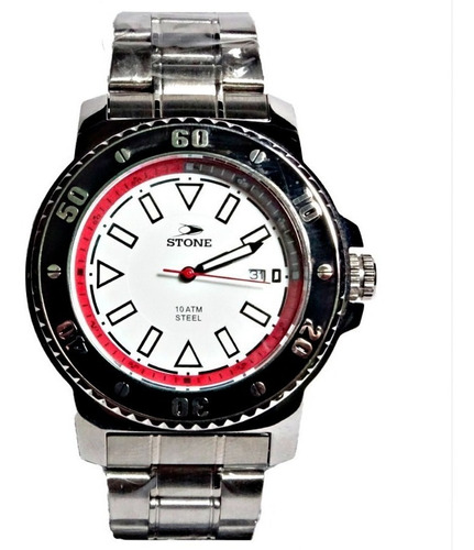 Reloj Stone Unisex Caja Y Malla Acero Fecha Sto954 Newmar