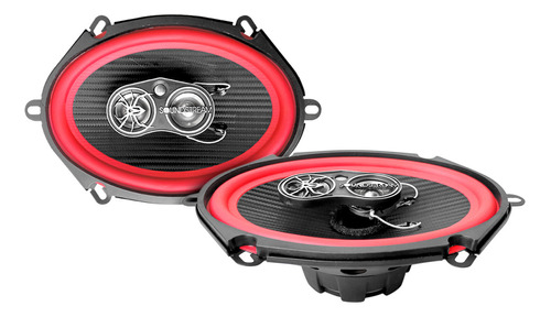 Soundstream Bocinas Para Auto 5x7 Fibra Carbono 4 Vías By Color Rojo