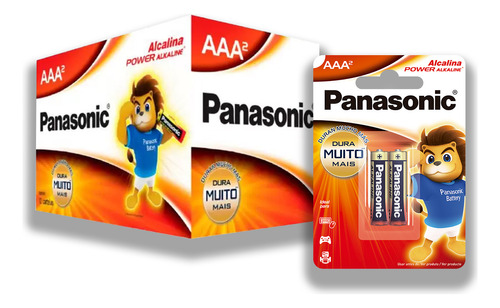 Pilha Alcalina Aaa Panasonic Bateria Palito Caixa Kit 24 Un