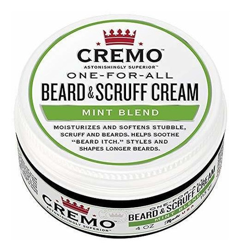 Cremo Blend Barba Y Scruff Crema, Menta Fragancia Blend, Hid