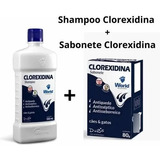 Combo Shampoo Clorexidina 500 Ml + Sabonete Antiqueda 80g