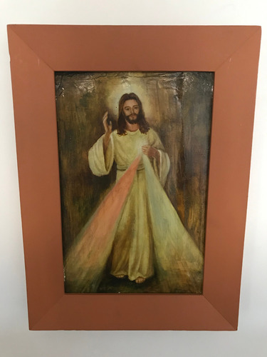  Cuadro Pintura Jesus De La Misericordia En Yeso Y Óleo