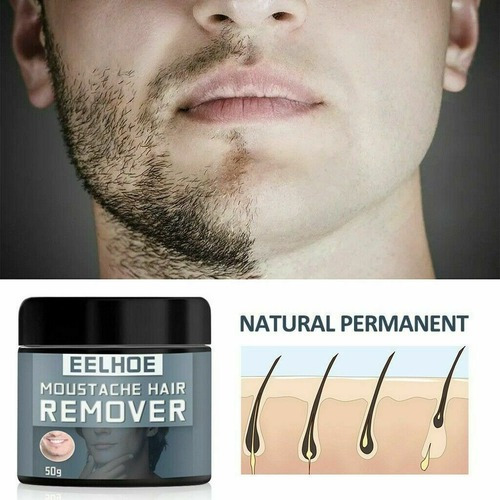 2pcs Hombres Permanente Depilación Barba Crema Depilatoria P