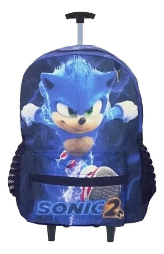 Mochila Sonic 2 Infantil Juvenil Escolar Aulas Rodinhas