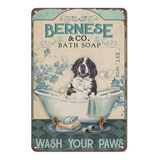 Letrero Divertido De Baño Con Texto En Inglés «wash Your Paw