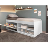 Cama Box Com Sapateira 0,88 Solteiro Vanessa - Branco