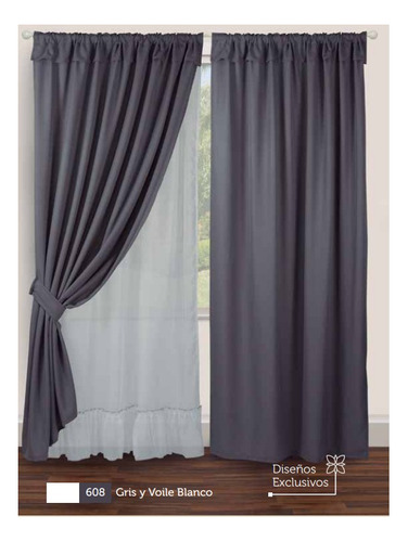 Cortinas Ambiente 4 Paños Caño Pasante Agarraderas Tropical