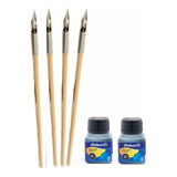 Kit Tinta China Pelikan De 15ml X2 + 4 Plumillas