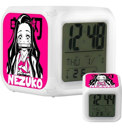 Reloj Despertador Nezuko Kamado 2 Demon Slayer Con Luces