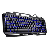 Teclado Gamer Shield Abnt2 Multimidia Led Azul 1.8 Mts-gt600