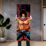 Cuadro Grande 30x80 Cm One Piece Ace Batalla Marina Animeras