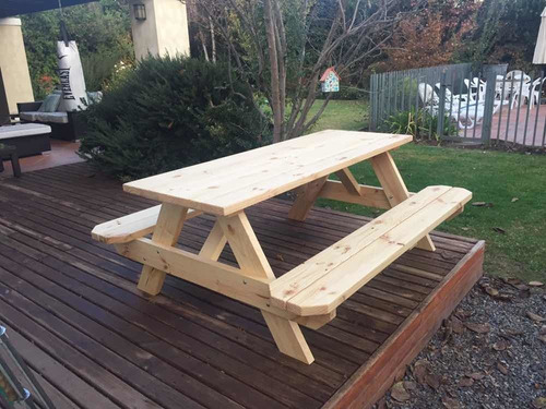 Mesa De Picnic De Madera Ideal Para Terrazas O Quincho