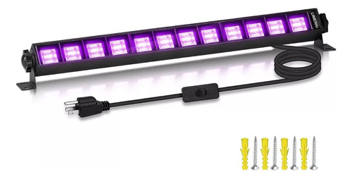 Luz Negra Uv Led Ultravioleta Neón 33w 43cm Bar Discoteca 