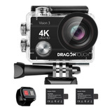 Videocámara Dragon Touch Action Camera Vision 3 4k Negra