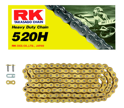 Cadena Rk Heavy Duty Motocross 520 H X 120 Dorada