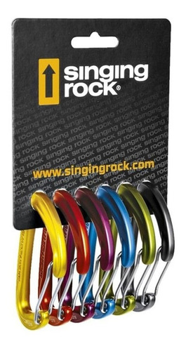 Mosquetones Colores Leva Recta Alambre Pack X 6 Singing Rock
