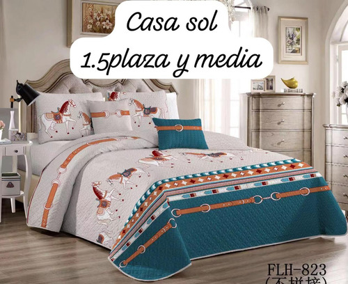Cubrecama Coleccion Verano Quilt Cobertor 1.5 Plaza Y Media