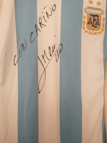 Camiseta Autografiada X Leo Messi Adjunto Legalizacion Firma