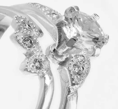 Alianza Promesa De Compromiso Espectacular Zirconia Plata925