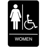 Señalización Baño Mujeres Accesible, Táctil, 6x9 