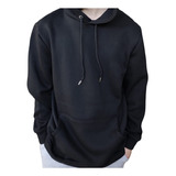 Hoodie Buzo Canguro Negro Unisex Frisa Frisado Premium 