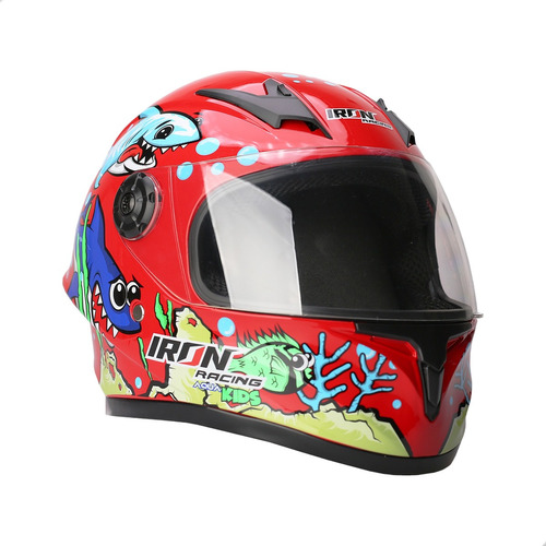 Casco Integral Para Niño Ir-109 Aqua Kids Rojo