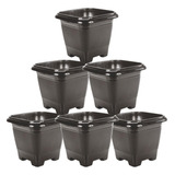 6 Vasos Plástico Preto Mudas 800 Ml Mudas Plantas Flores