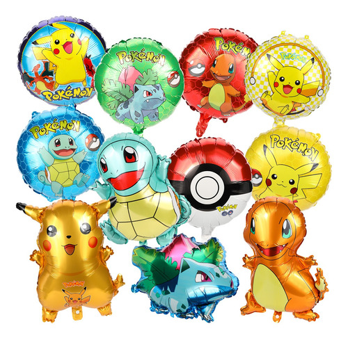 Kit 11 Globos Para Pikachu Pokemon Decoraciones De Fiesta