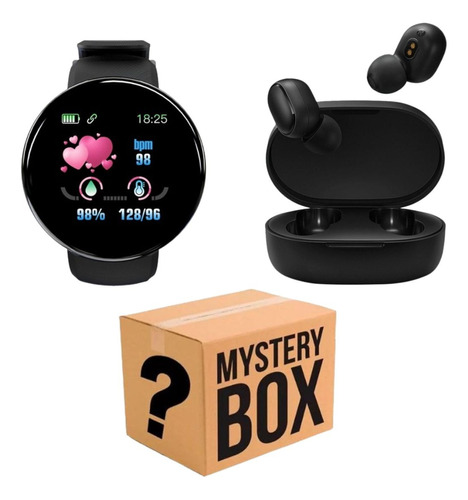 Smartwatch D18 + Auriculares A6s + Mistery Box Premium Combo