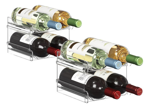 Porta Botellas De Vino Apilable De Plástico Refrigerad...