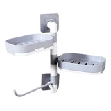 Jabonera Porta Toalla Giratorio 180° Organizador Baño Ducha 