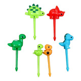 Kit 6 Palillos Picks Mini Tenedores Pinchitos Fruta Dinos