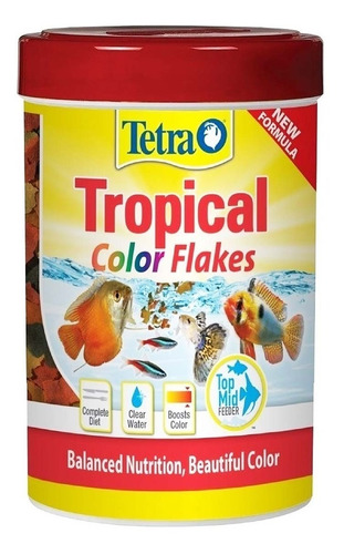 Alimento Para Peces Tetra Color Flakes 28g Escamas