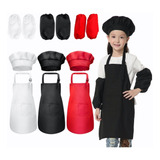 3pcs Disfraz Chef Máster Niños Cocinero Gorro Para Niño Niña