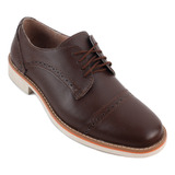 Zapato Joven Vestir Moda 100% Piel Formal Cómodos 5007 Café