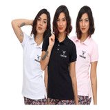 Kit 3 Camisetas Gola Polo Texas Country Camisa Feminina