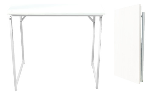 Mesa Escritorio Plegable Melamina Y Hierro Industrial 80 Cm