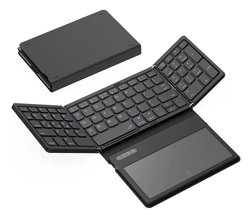 Mini Teclado Inalámbrico Bluetooth Plegable Con Panel Táctil