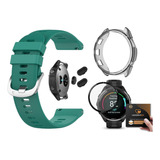 Kit 2x Película + Capa + Pulseira + 2 Plug Para Garmin 965