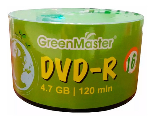 20 Piezas Dvd Virgen Green Master Logo 4.7 Gb 16x