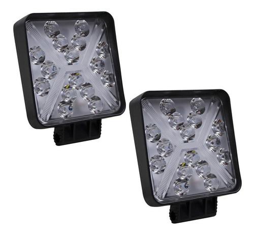 Kit Faros Led Camion 10-30v 48w 16 Leds Blanco Fijo Estrobo