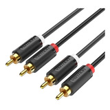 Vention - Cabo 2-machos Hi-fi Rca 5m 5 Metros Preto - Bcmbj