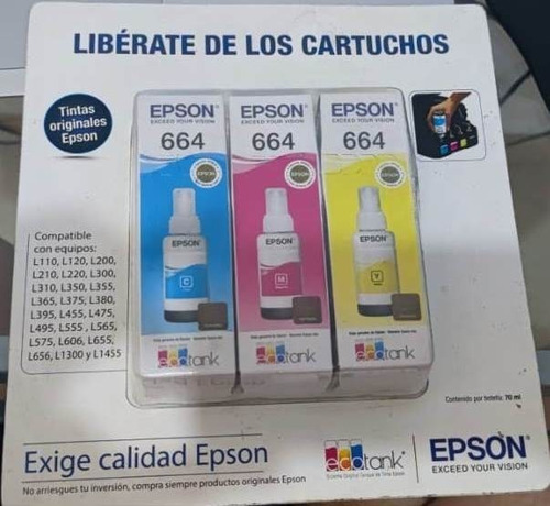 Tintas Epson Originales Cmy 664