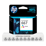 Cartucho De Tinta Hp 667 Color Original 2376 2774 2776 2874